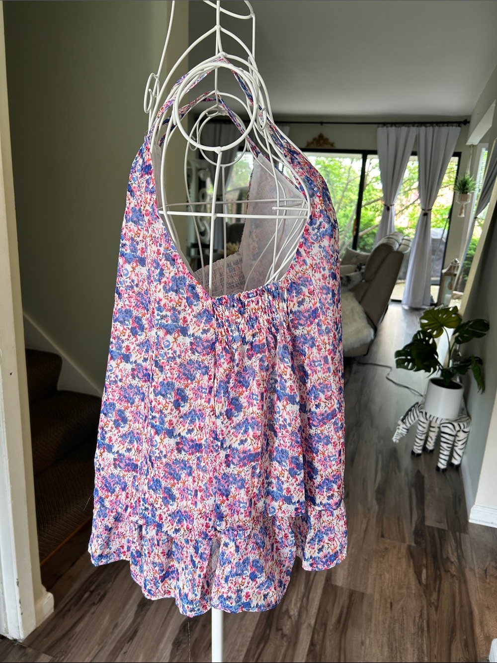 entro Pink and Blue Floral Shirt - Picture 4 of 9